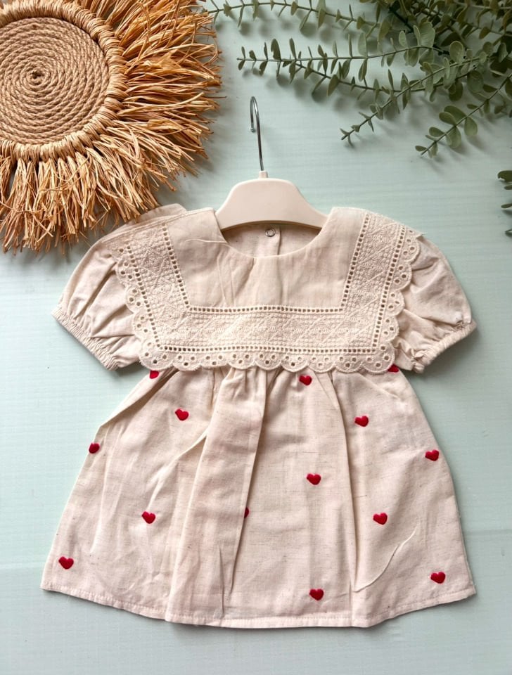 Twist Kalp Desenli Keten Elbise