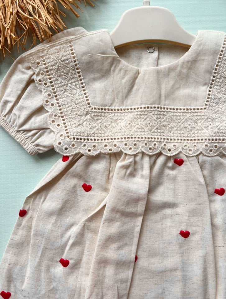 Twist Kalp Desenli Keten Elbise