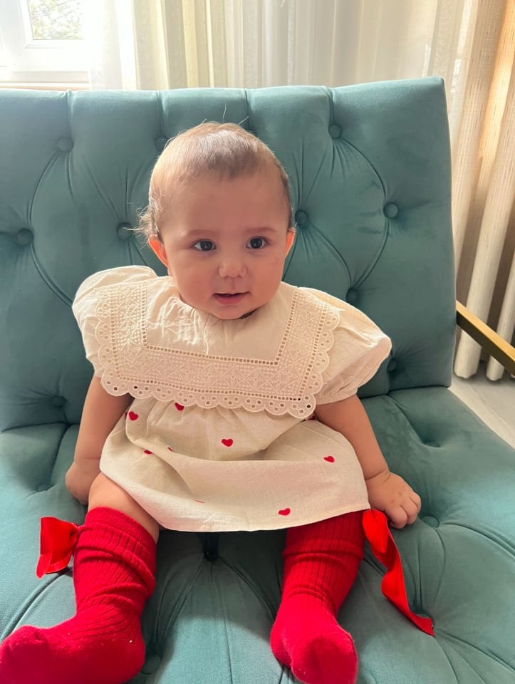 Twist Kalp Desenli Keten Elbise