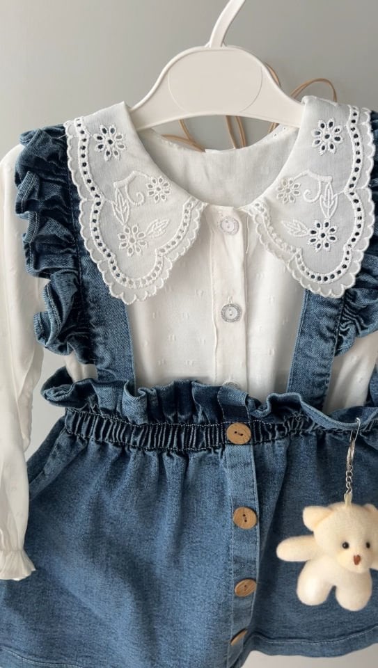 Malone Ayıcıklı Kot Elbise