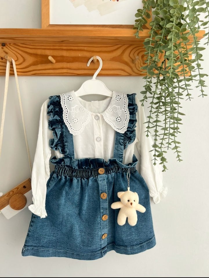 Malone Ayıcıklı Kot Elbise