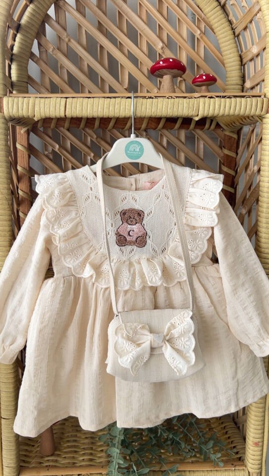 Lulu Çantalı Elbise (ekru)