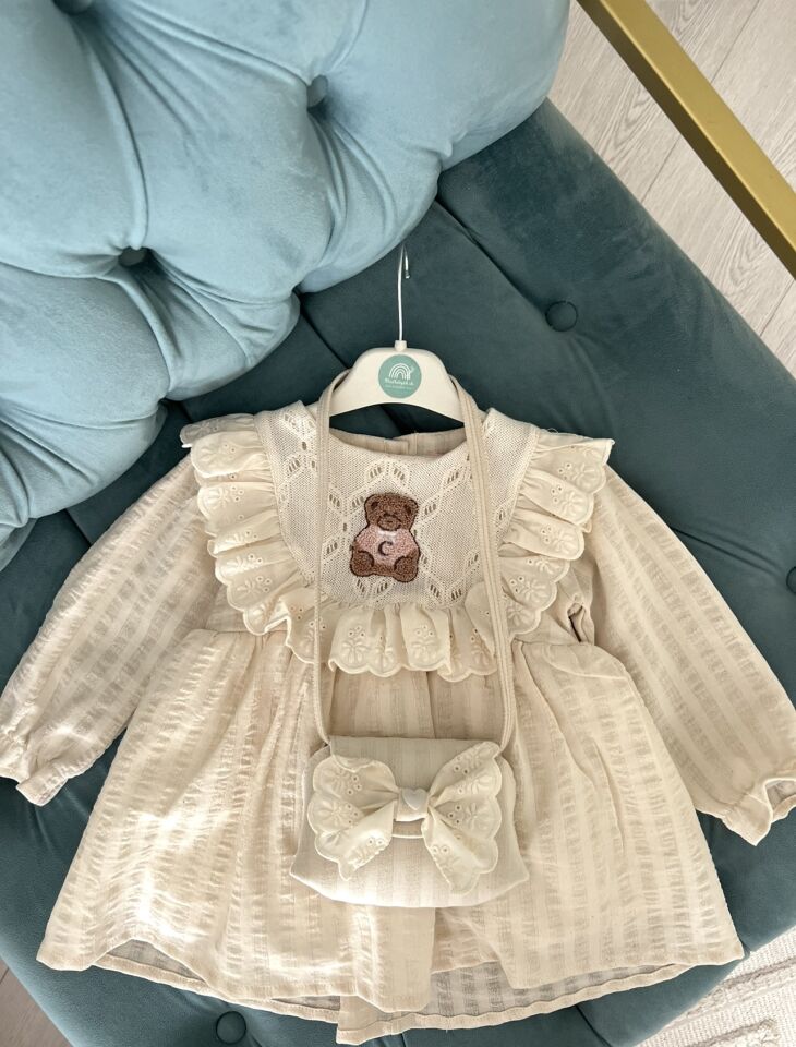 Lulu Çantalı Elbise (ekru)
