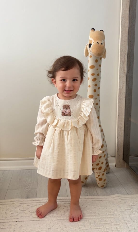 Lulu Çantalı Elbise (ekru)