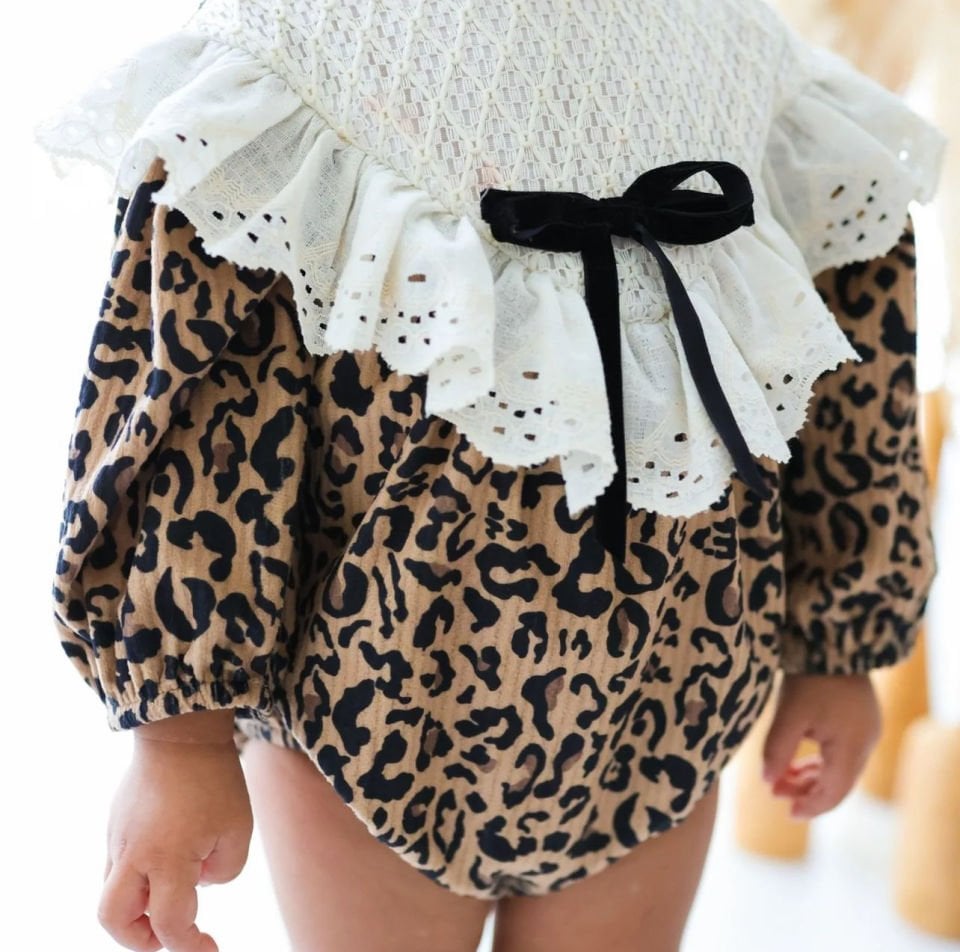 Olive Leoparlı Romper
