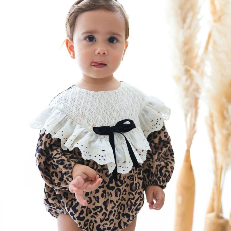Olive Leoparlı Romper