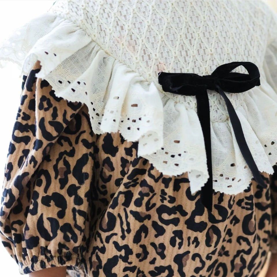 Olive Leoparlı Romper