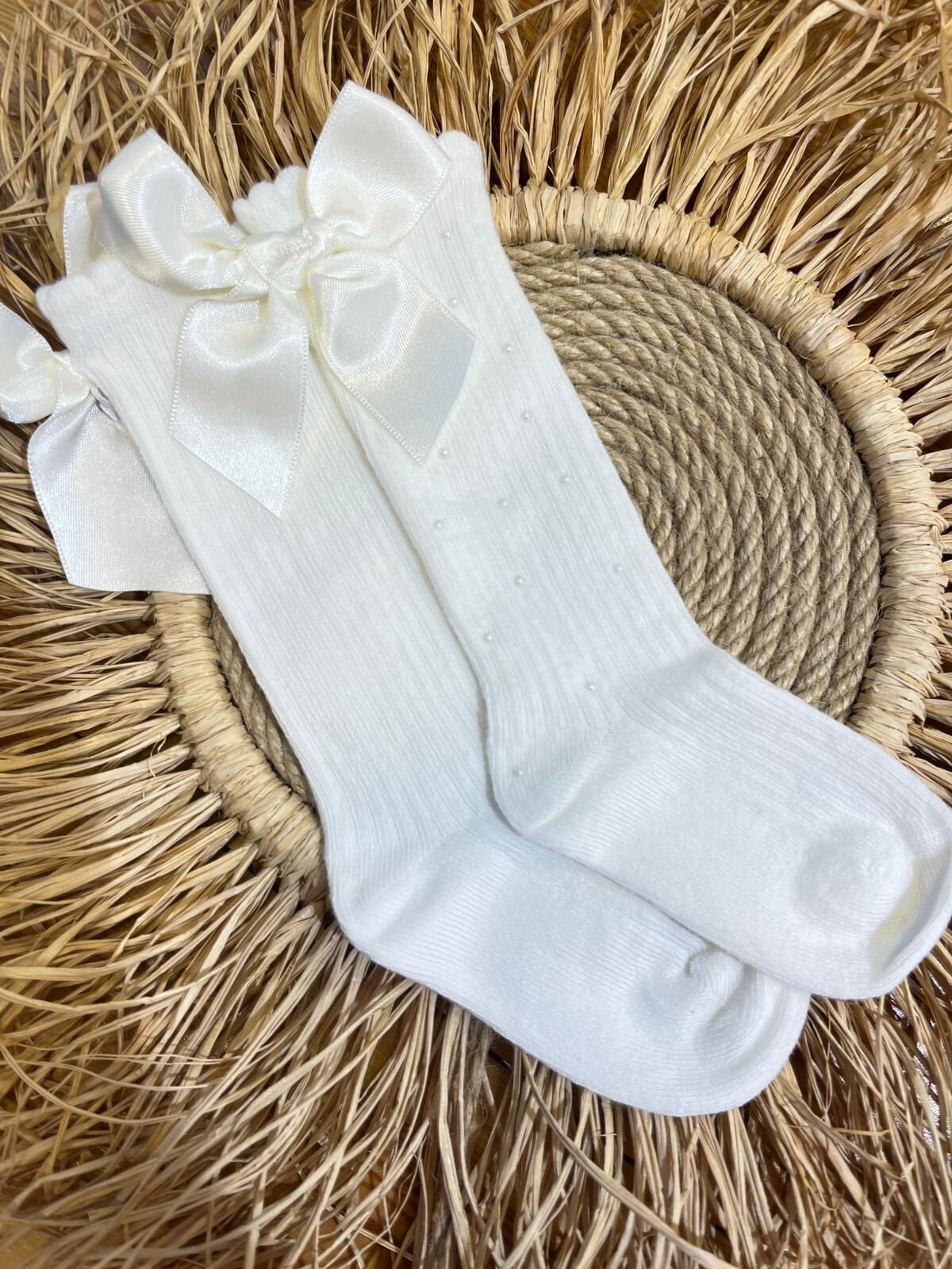 İnci Fiyonk Detay Çorap(ekru)