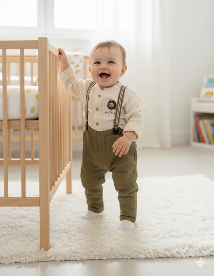 Lion Baskılı Gömlek Takım