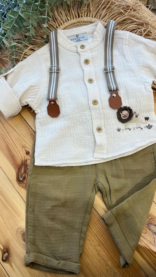 Lion Baskılı Gömlek Takım