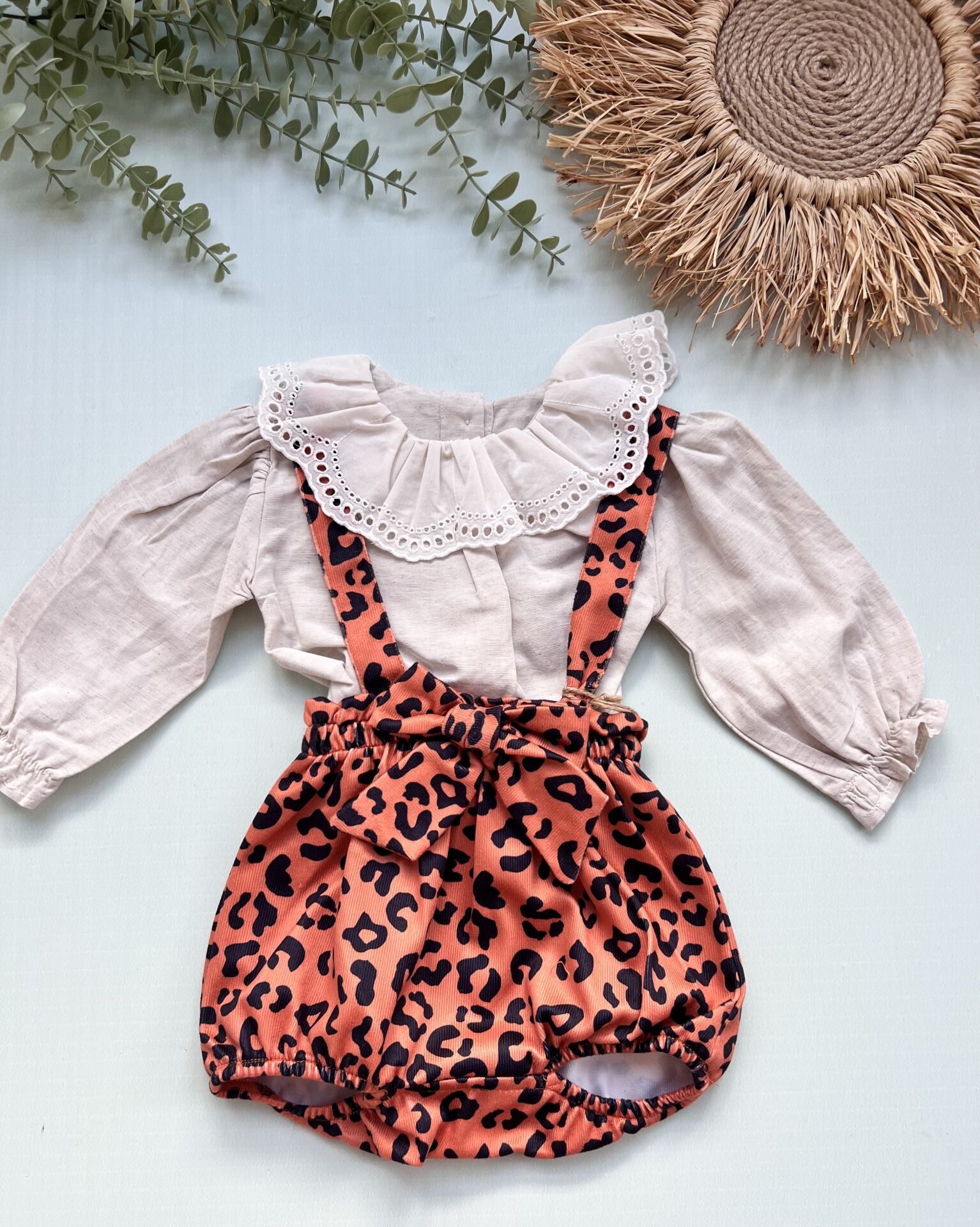 LEOPAR DESENLİ ROMPER TAKIMI