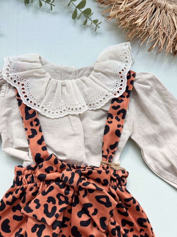 LEOPAR DESENLİ ROMPER TAKIMI