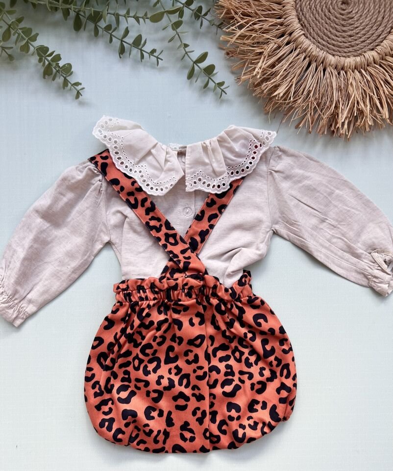 LEOPAR DESENLİ ROMPER TAKIMI