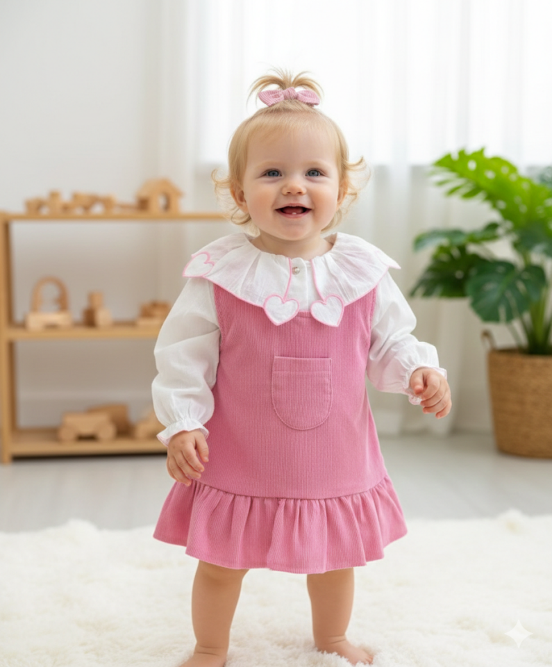 Lovely Kalp Yaka Detaylı Elbise Gömlek Seti