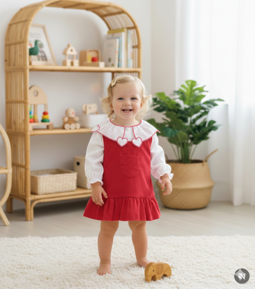 Lovely Kalp Desenli Gömlek Jile Seti