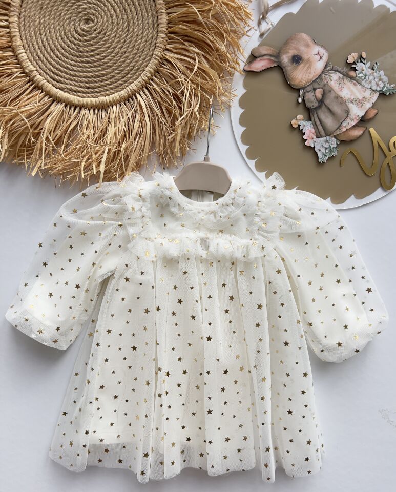 Rosalin Yıldız Detaylı Elbise