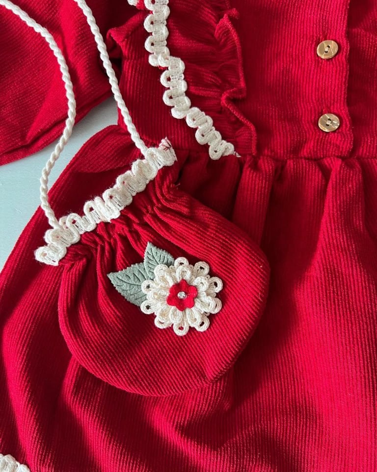 Blossom Vintage Çantalı Elbise
