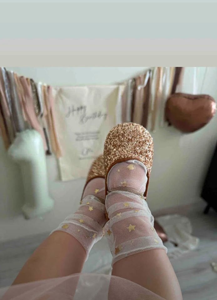 Sparkle Yıldız Baskılı Çorap