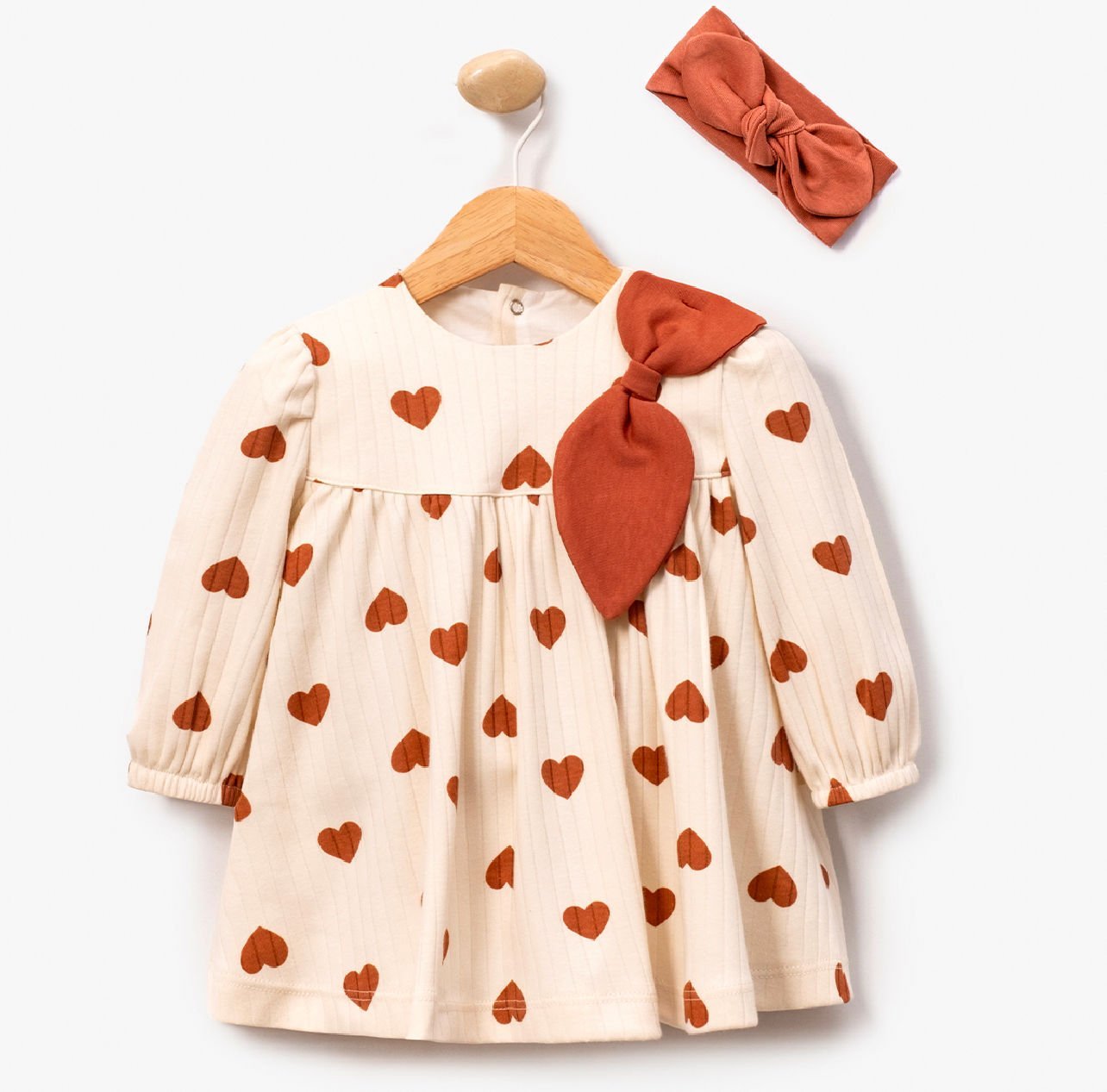 Merlin Kalp Desenli Elbise(Tarçın)