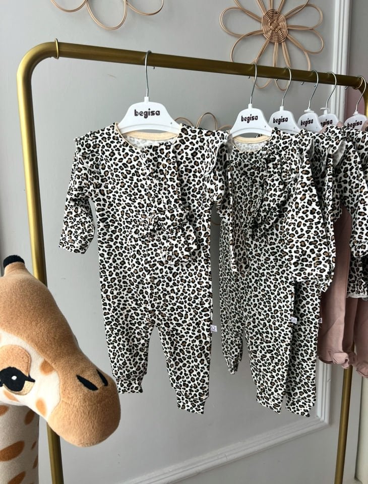 Berlin Leopar Desenli Tulum Bandana Seti