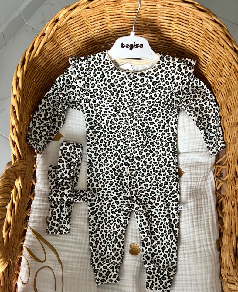 Berlin Leopar Desenli Tulum Bandana Seti