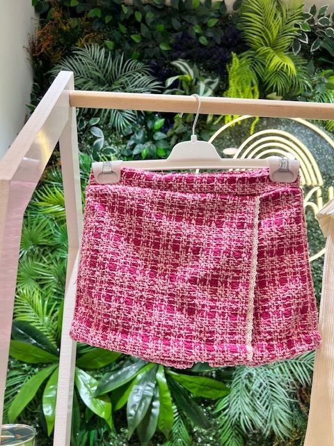 Pembe Tüvit Şort Etek