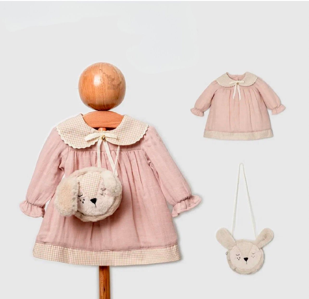 Teddy Çantalı Elbise(Pudra)