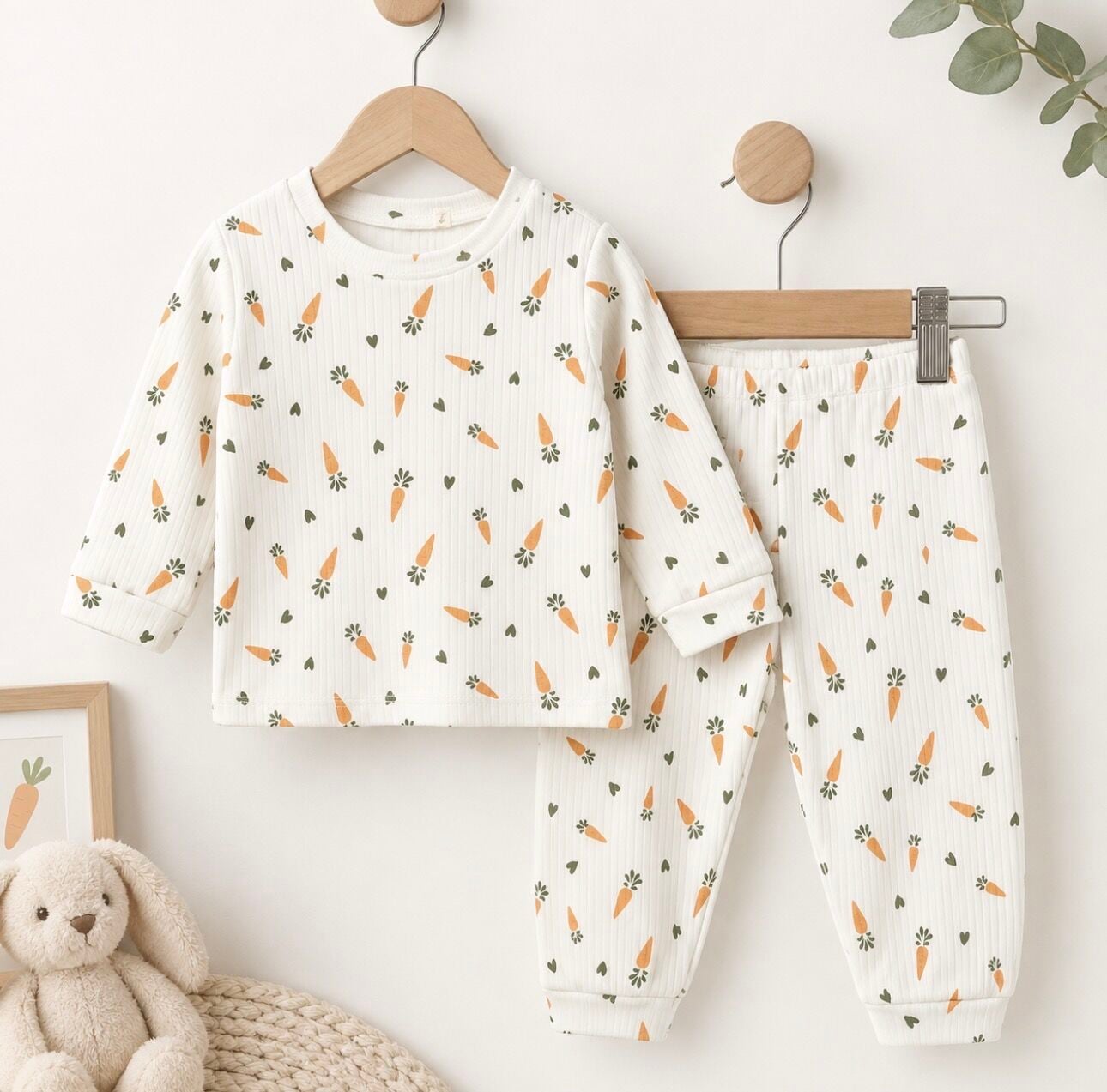 Havuç Desenli Pijama Takımı