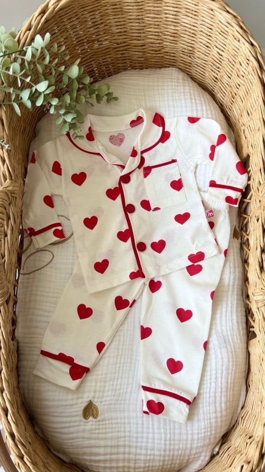 Lulu Kalp Baskılı Pijama Takımı
