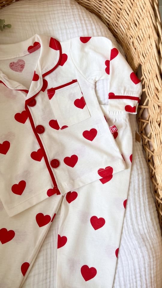 Lulu Kalp Baskılı Pijama Takımı