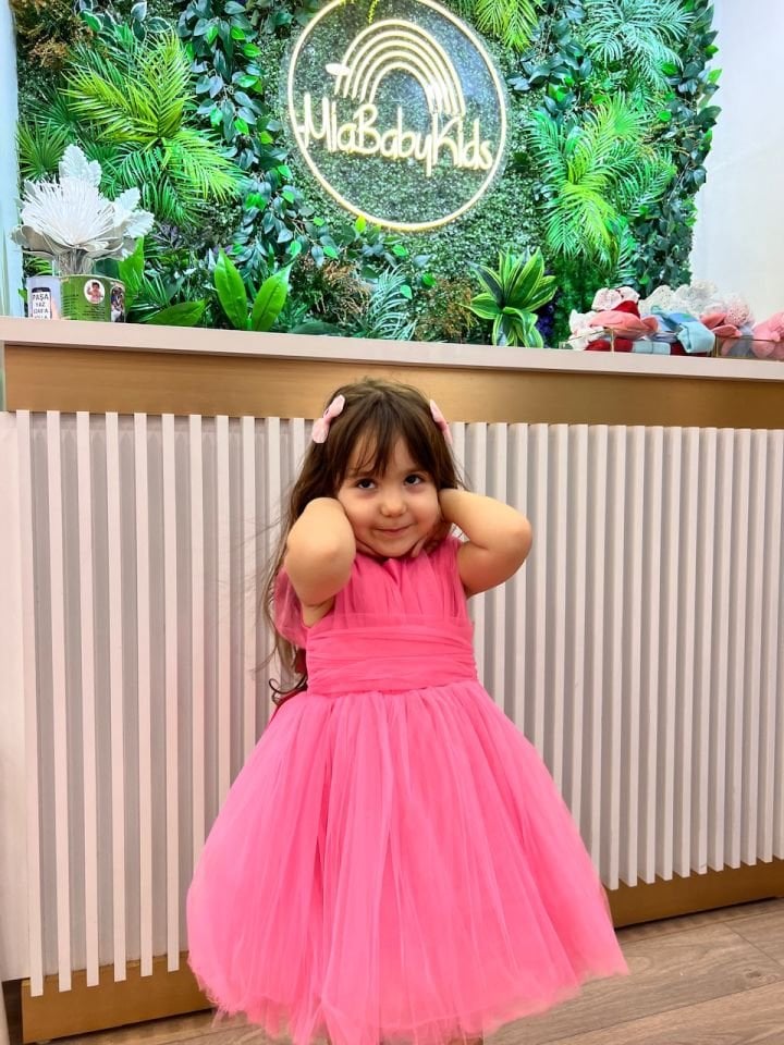 Melina Kız Çocuk Elbise (Fuşya)