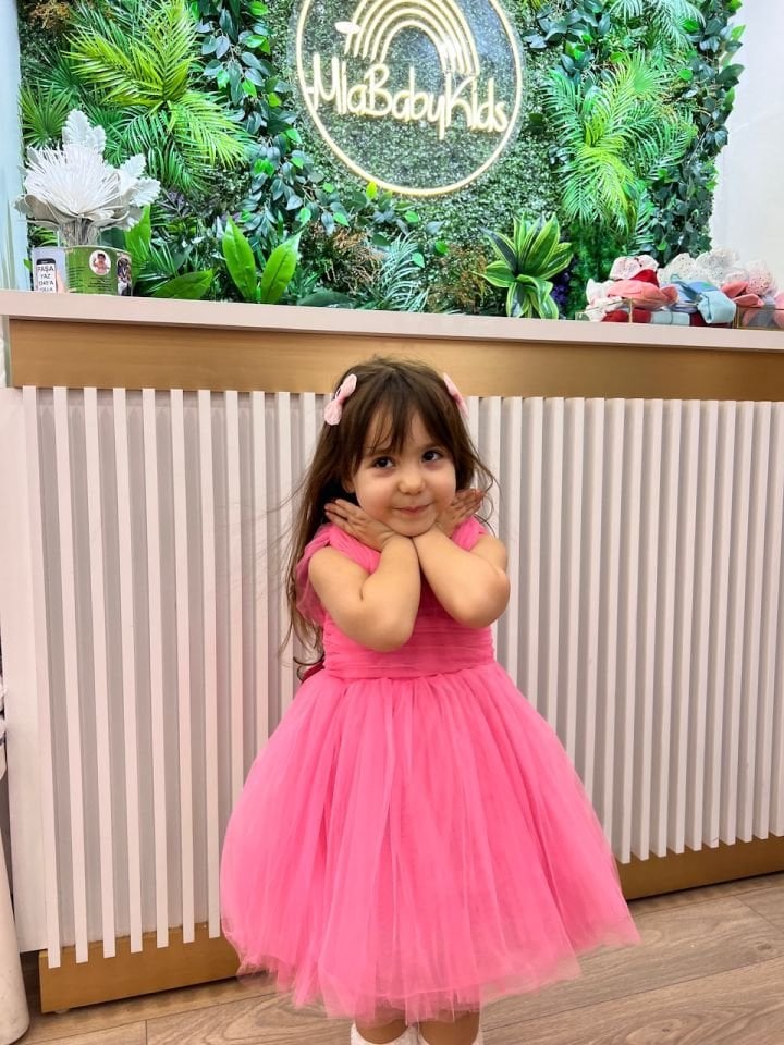 Melina Kız Çocuk Elbise (Fuşya)