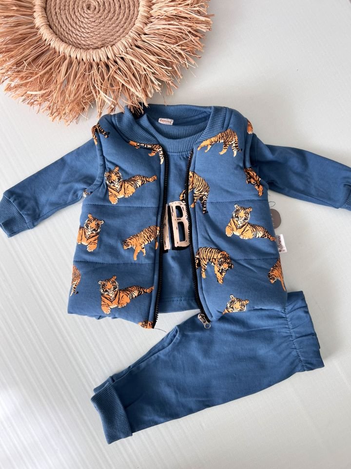 Tiger Baskılı Yelekli Set