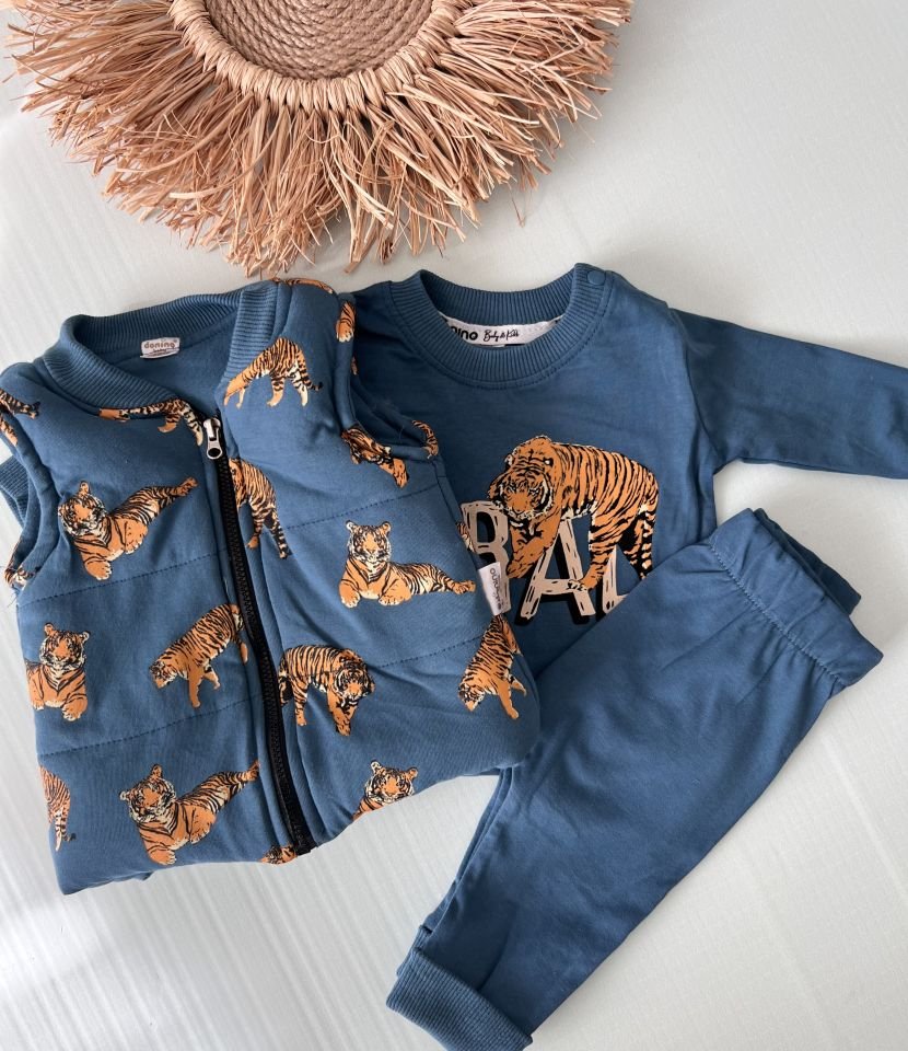 Tiger Baskılı Yelekli Set