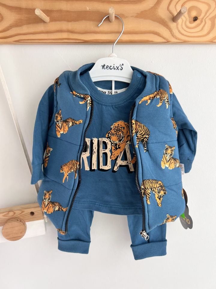 Tiger Baskılı Yelekli Set