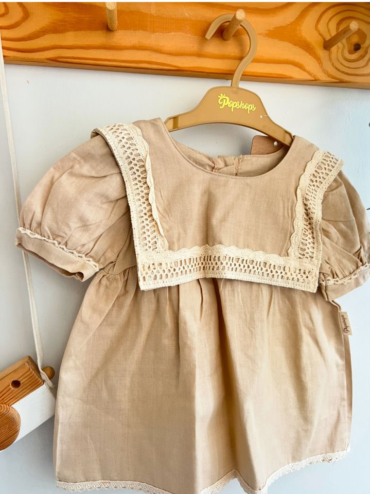 Layla Müslin Elbise (Krem)