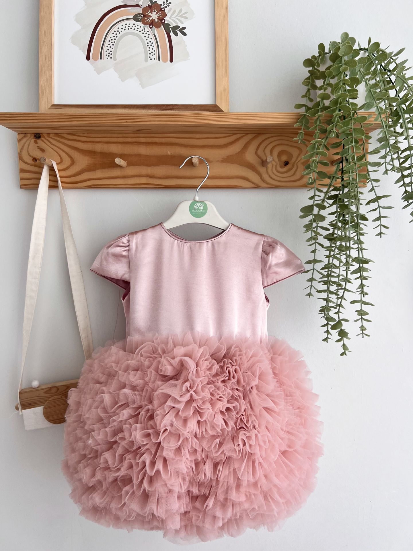 Mio Saten Tütü Elbise ( Pudra)