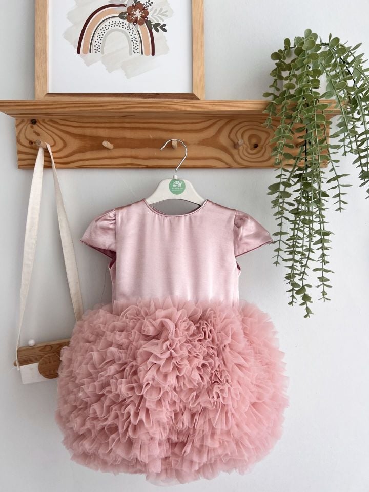 Mio Saten Tütü Elbise ( Pudra)