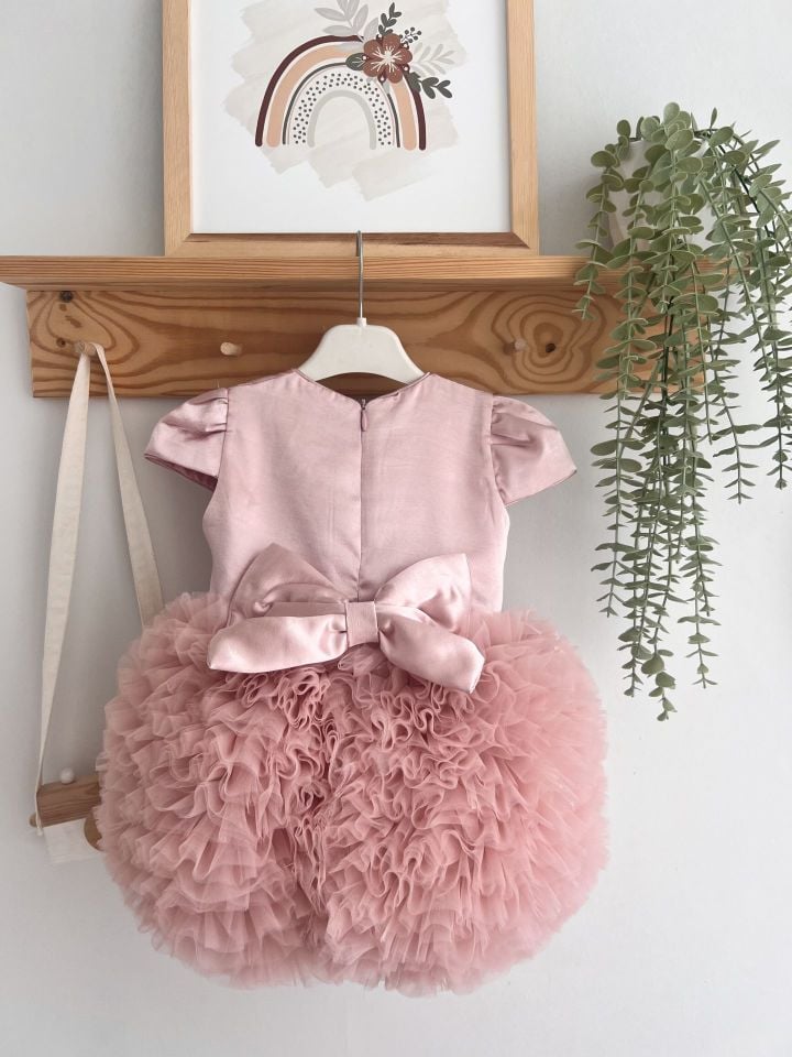 Mio Saten Tütü Elbise ( Pudra)