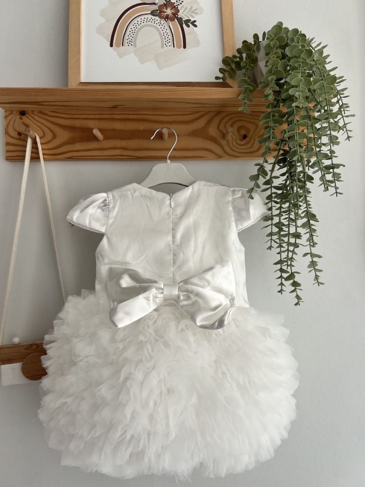 Beyaz Saten Tütü Elbise