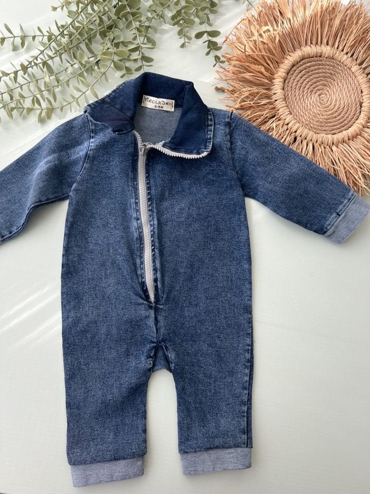 Tomy Fermuar Detaylı Kot Tulum