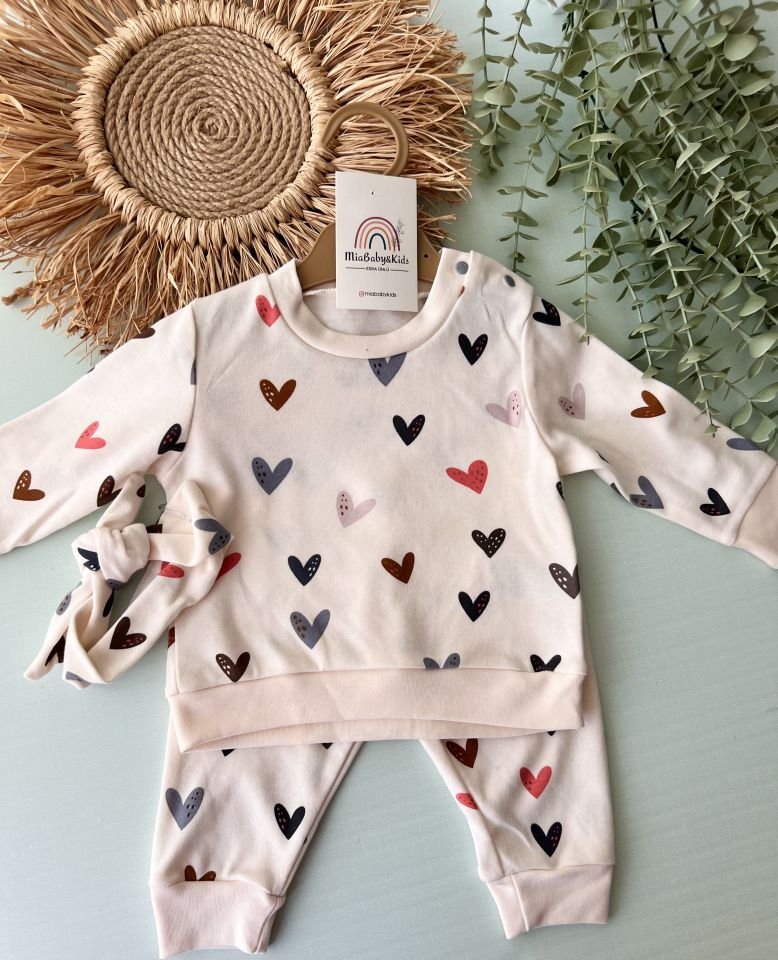 Mimoi Kalp Desenli 3lü set