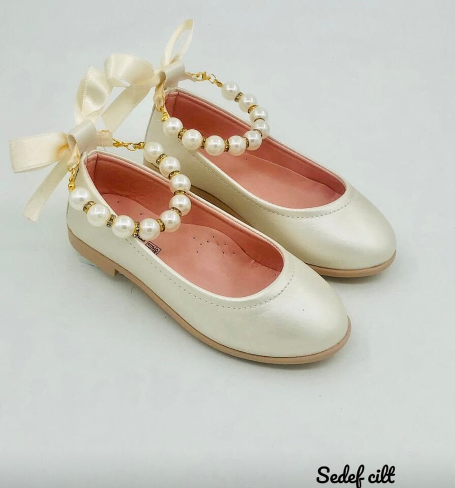 Marry İnci bilekli Ayakkabı(beyaz)
