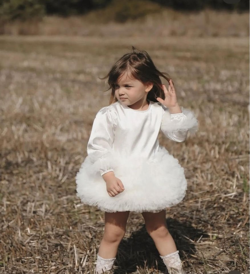 Mio Saten Tütü Elbise ( beyaz)