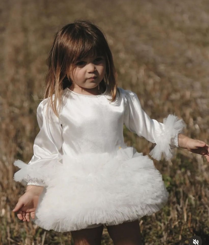 Mio Saten Tütü Elbise ( beyaz)