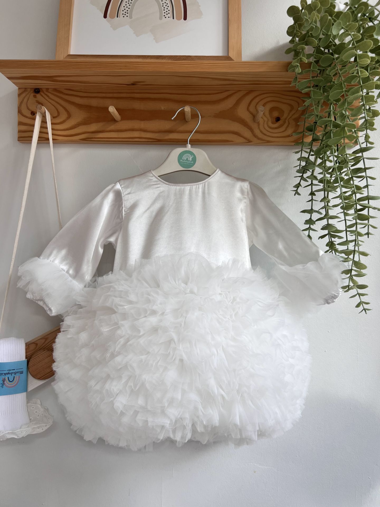 Mio Saten Tütü Elbise ( beyaz)