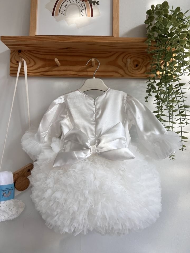 Mio Saten Tütü Elbise ( beyaz)