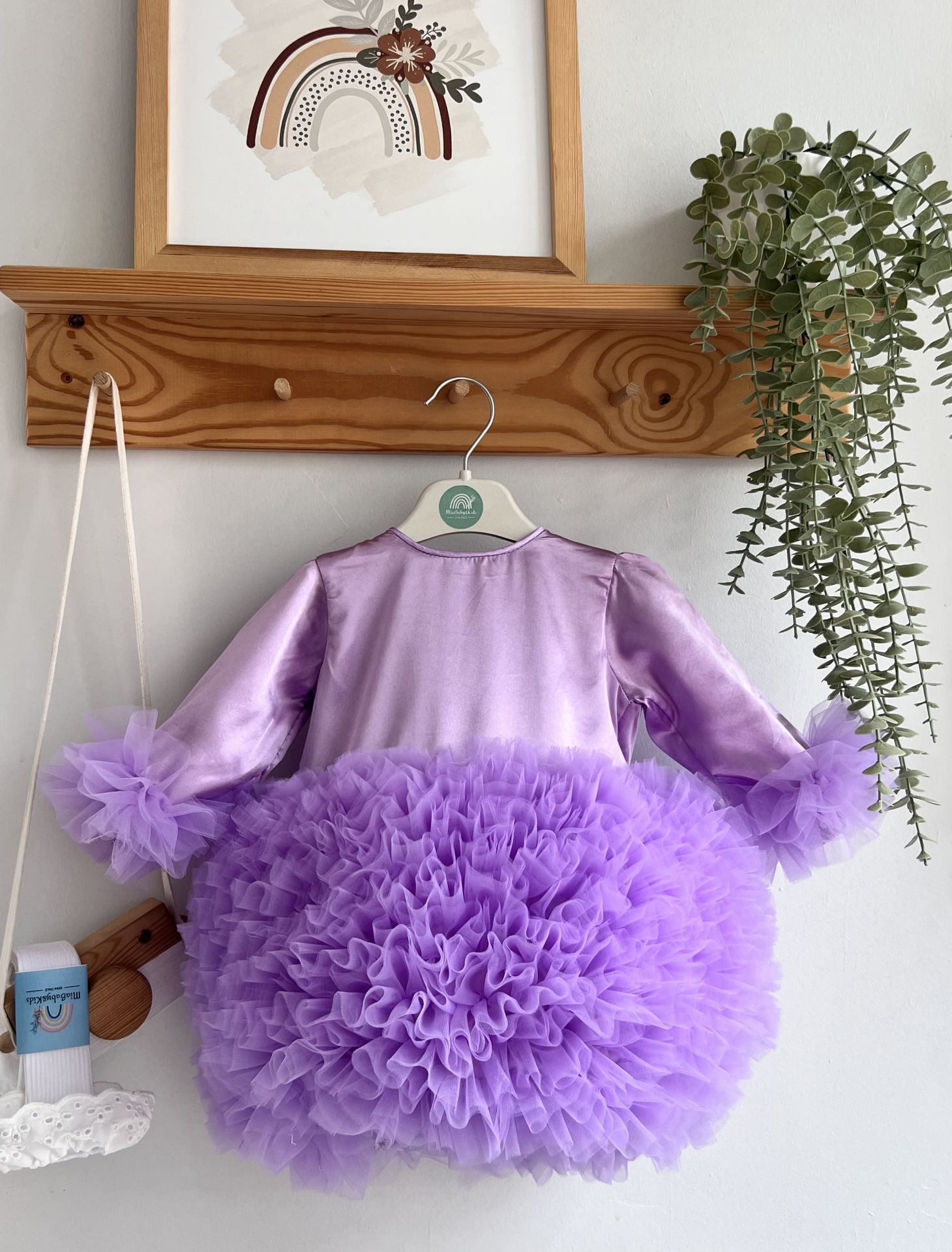 Mio Saten Tütü Elbise (LİLA)