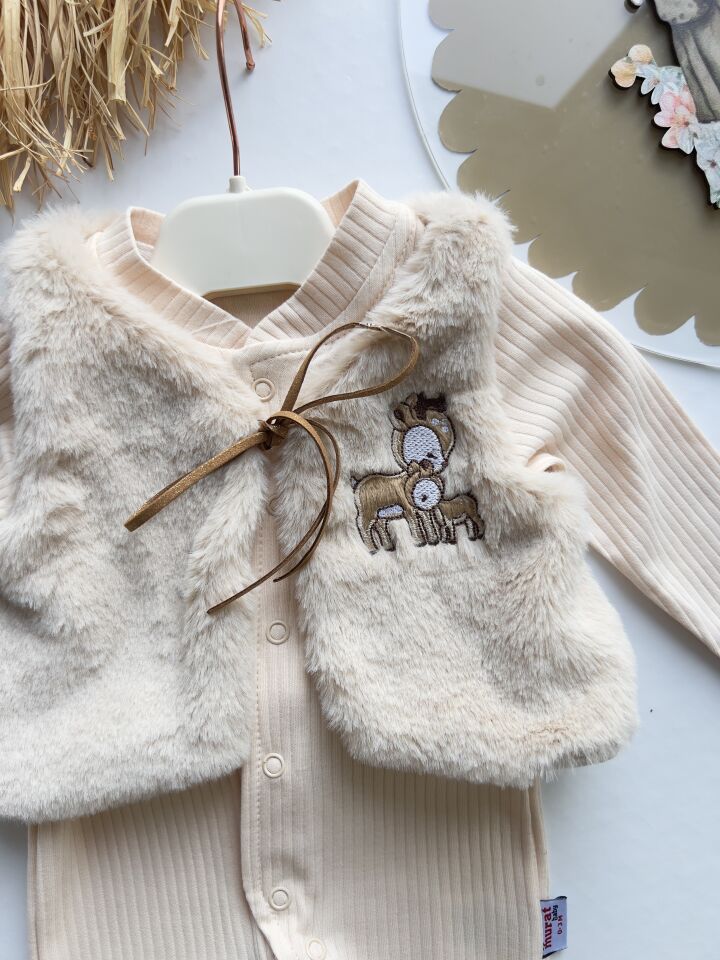 PUFFY TULUM YELEK SETİ(EKRU )