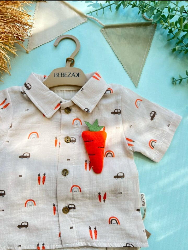 MİO Mini Erkek Keten Havuçlu Takım